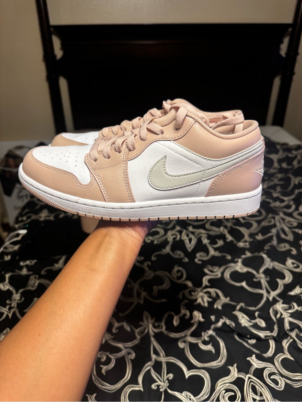 Nike Women’s Low-Top Sneakers in White and Dusty Pink